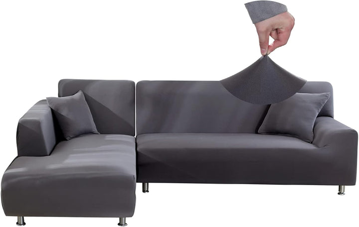 Jaotto Sofa Überwürfe Sofabezug Elastische Spandex Stretch Sofabezüge Couchbezug für L-Form Sofa Uni