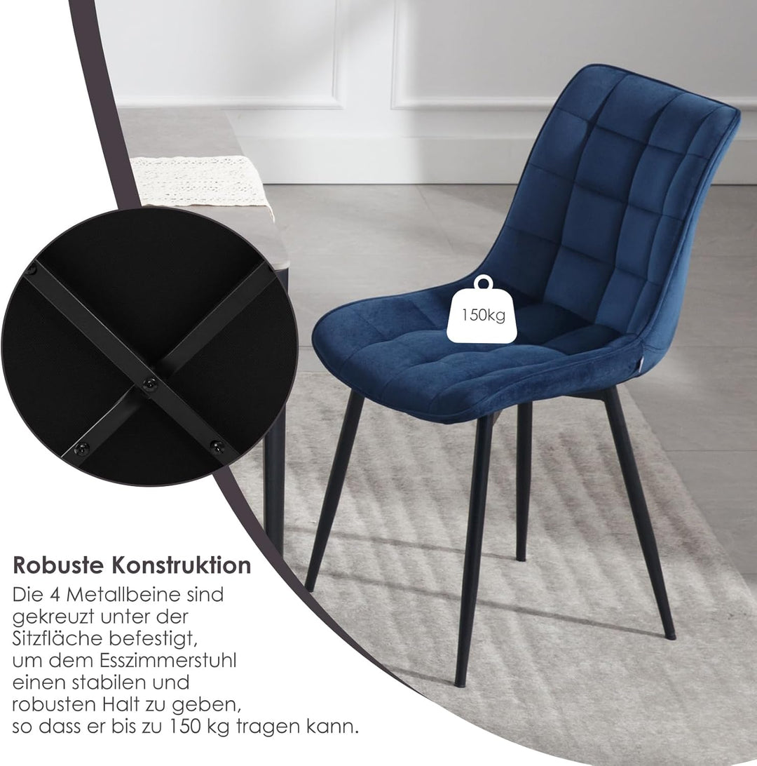 WOLTU 4 x Esszimmerstühle 4er Set Esszimmerstuhl Küchenstuhl Polsterstuhl Design Stuhl mit Rückenleh
