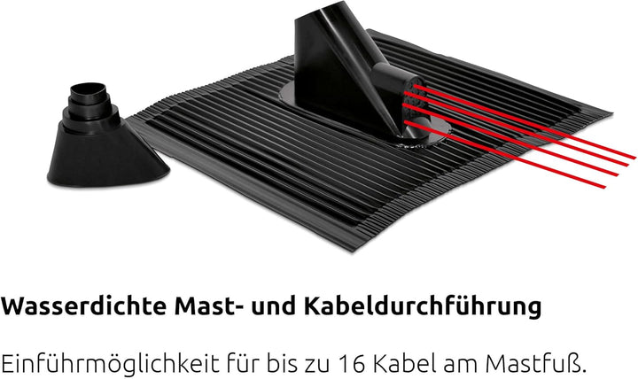 TechniSat Alu Dachziegel Set (mit Gummitülle zur wasserdichten Mast- und Kabeldurchführung 450 x 500