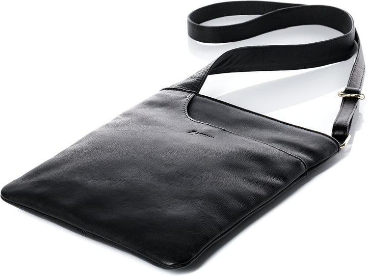 BACCINI Umhängetasche flach ELI aus Nappa-Leder I Crossbody bag klein für Damen I Schultertasche sch