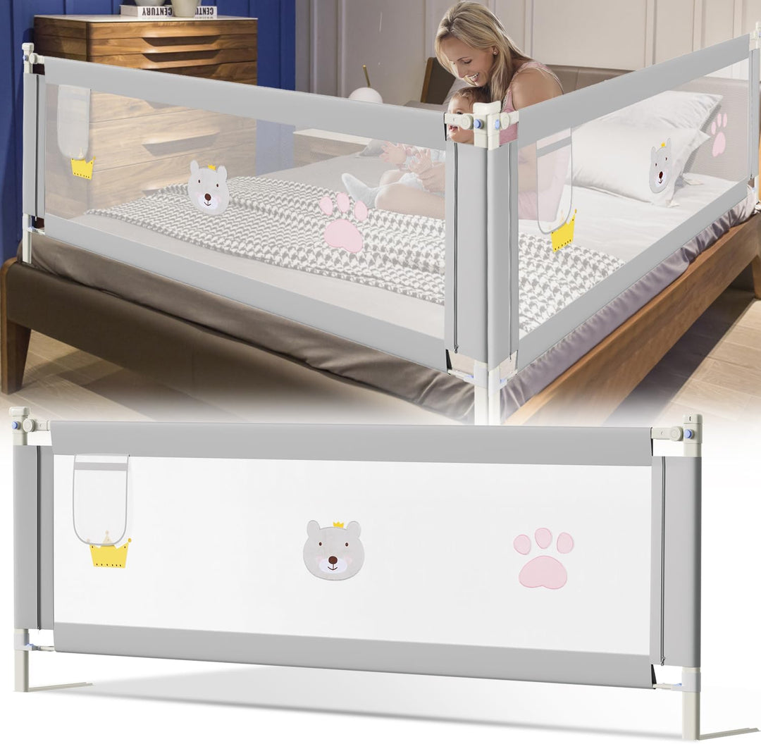 Ansobea 200cm Bettgitter|Bettschutzgitter für Kinder|Kinderbettgitter faltbar Kleinkindgitter|Kinder