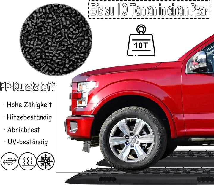 NAIZY 2x Sandbleche Offroad Traktionsmatte Kunstoff Anfahrhilfe Recovery Board Tracks mit Aufbewahru