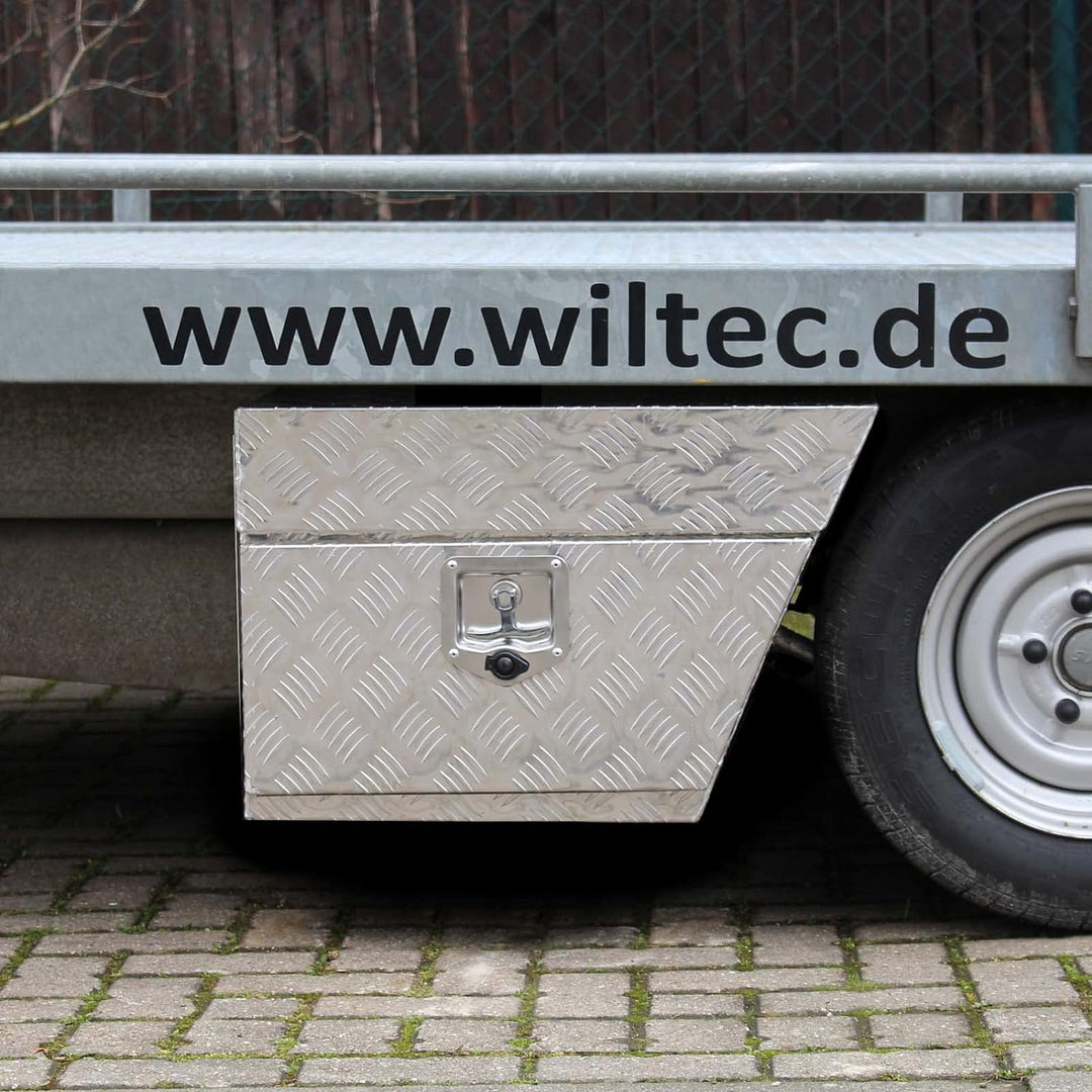 XPOtool Aluminium Unterflurbox Rechts 60x25x40cm Deichselbox bis 50 Liter Staubox mit 2 Schlüsseln