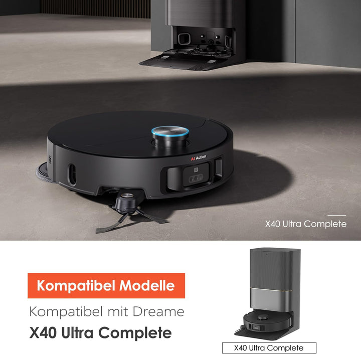 Zubehörset für dreame X40 Ultra Complete / L40 Ultra, 4*Mopp Wischpad 6* Staubbeutel 1*Hauptbürste 4