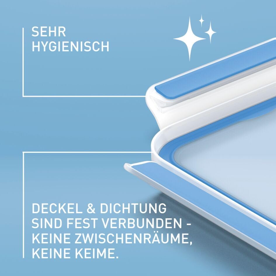 EMSA Clip & Close Frischhaltedosen-Set, rechteckig, 0,15 u. 0,2 u. 0,55 u. 1,00 u. 3,70 L, Aufbewahr