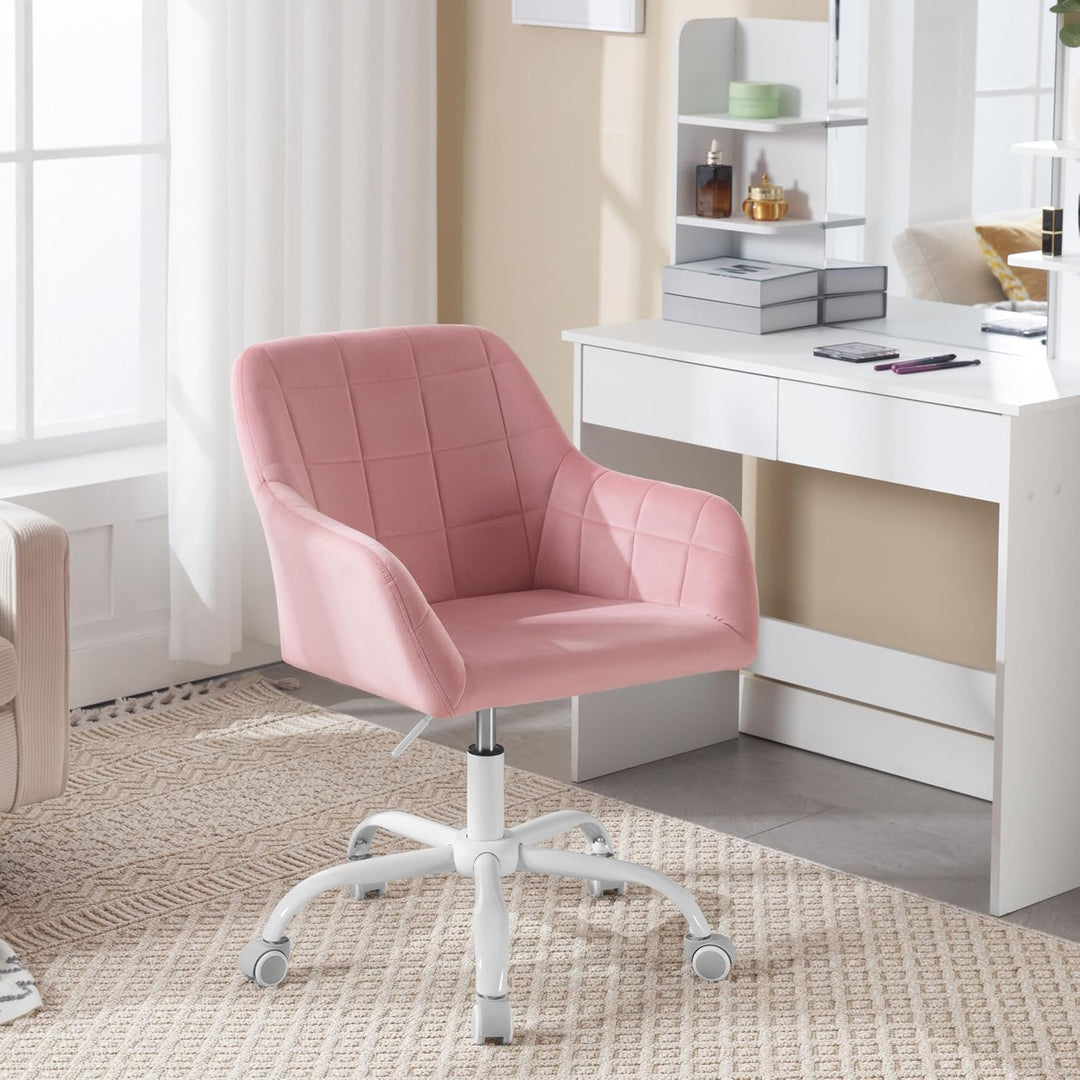 WOLTU Schreibtischstuhl drehbar, Schminktisch Stuhl, Drehstuhl mit Rollen, Bürostuhl ergonomisch, Se