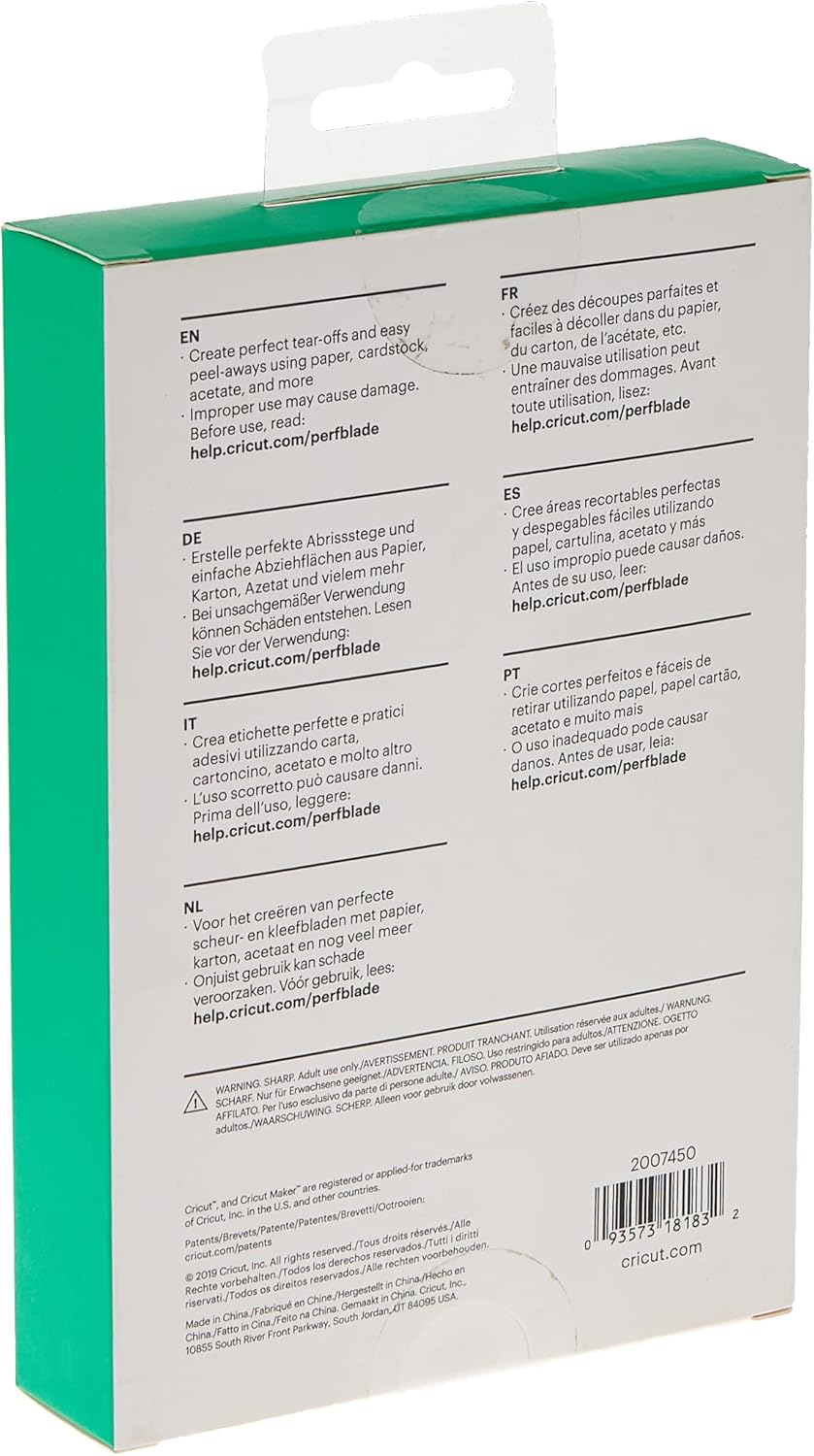 Cricut 2007450 Einfache Perforierklinge + QuickSwap-Gehäuse, Metallic, One Size, One Size