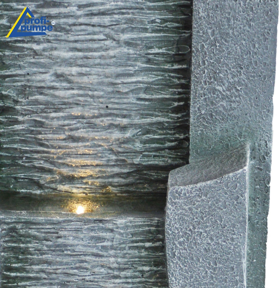 profi-pumpe.de Solar Gartenbrunnen Brunnen Solarbrunnen 3-Stufige Stein-Kaskade mit LED-Licht, Zierb