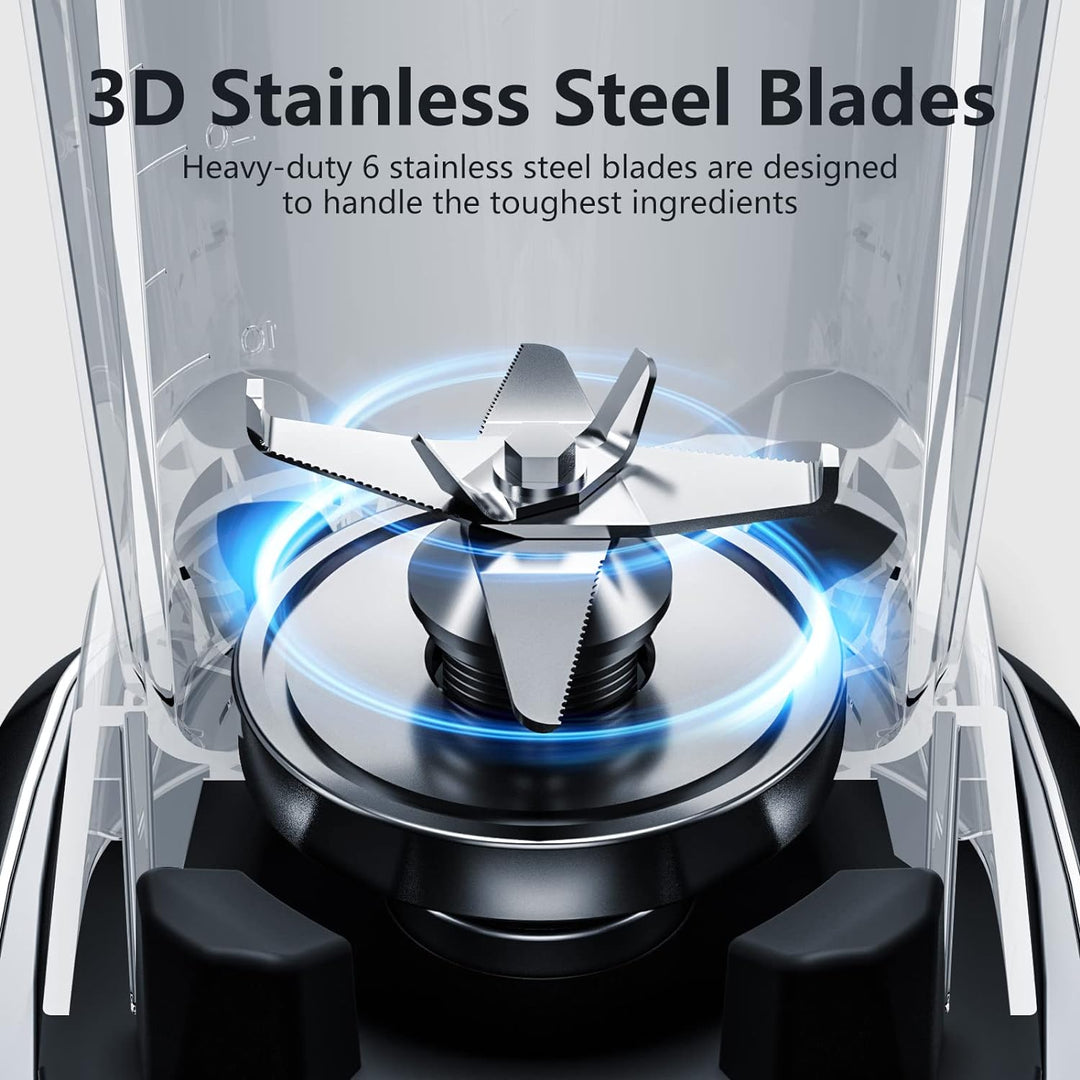 AMZCHEF 2-IN-1 Mixer Hochleistungsmixer 2000 Watt | ①1,85 Liter Mixer mit 6 Klingen | ②Bullet Smooth