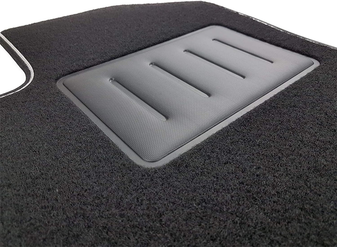 Das Teppich Auto, sprint01302, Fussmatten Teppiche Schwarz Rutschfest, verstärkter Rand, zweifarbig,