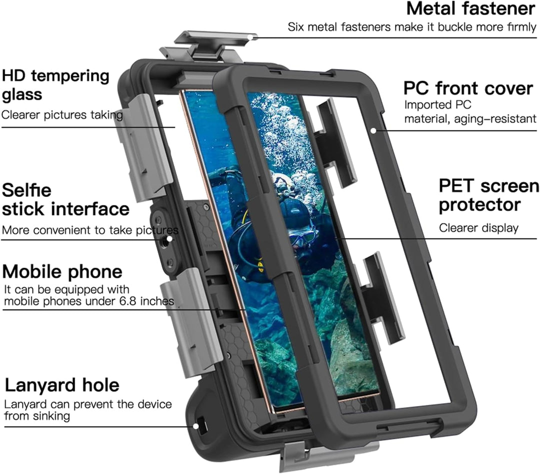 FocRelaxer IPX8 wasserdichte Handyhülle Universal Unterwasser Wasserfeste Handytasche Schwimmen 20M