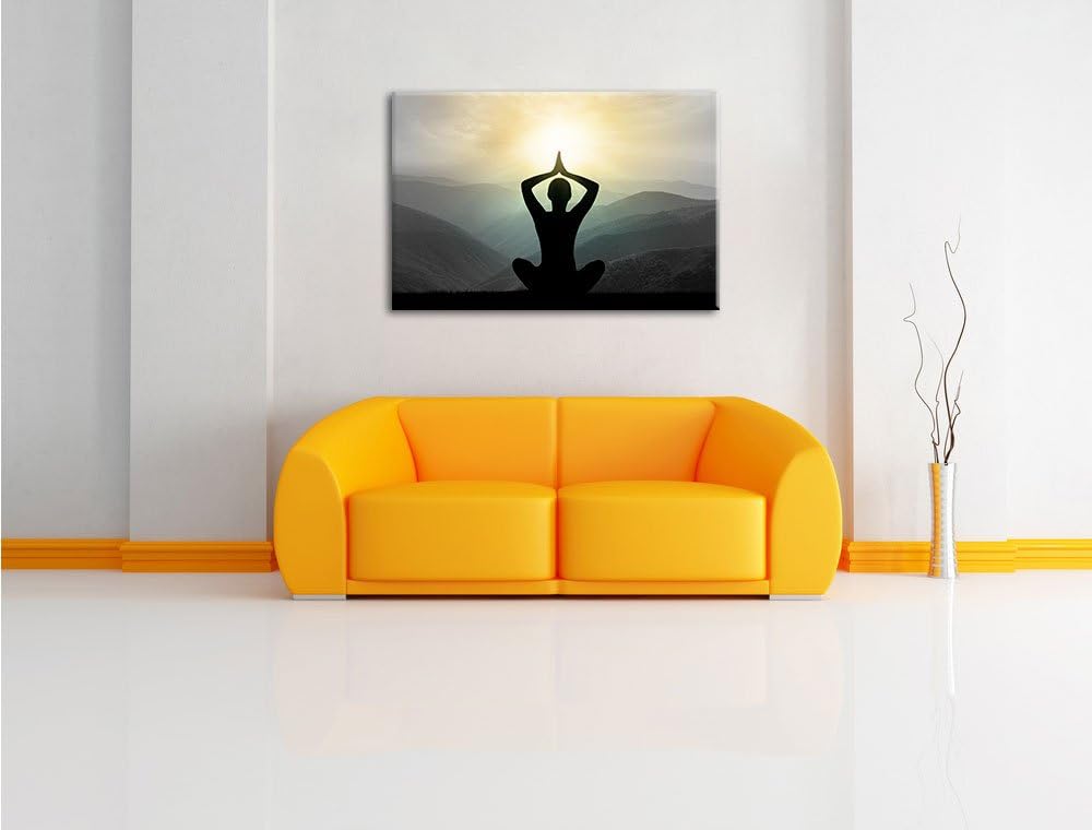 Pixxprint Yoga und Meditation als Leinwandbild/Grösse: 100x70 cm/Wandbild/Kunstdruck/fertig bespannt