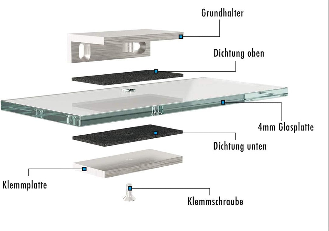 Wetter-Schutzdach 76mm Edelstahl/Glas für Türsprechanlagen & Klingeltaster Modell RC-1
