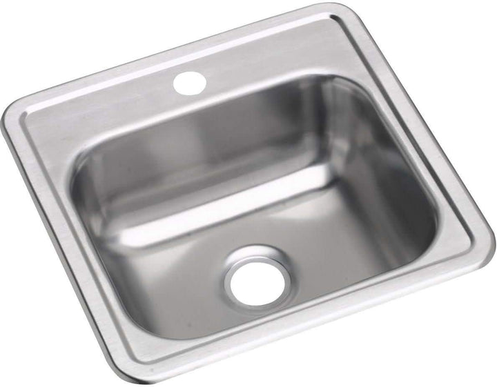 Elkay D115151 Dayton Edelstahl-Spüle, für eine Spülbecken, zur Befestigung an der Oberseite, Satin,