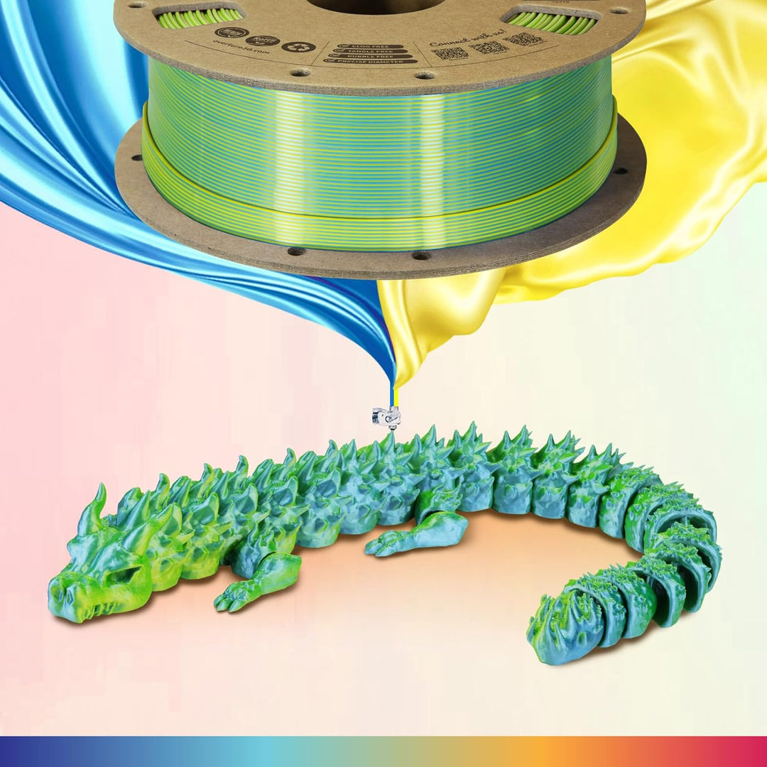 OVERTURE Dual Color Silk PLA Filament 1.75mm, 1kg 3D Drucker Filament Seide PLA, Massgenauigkeit +/-