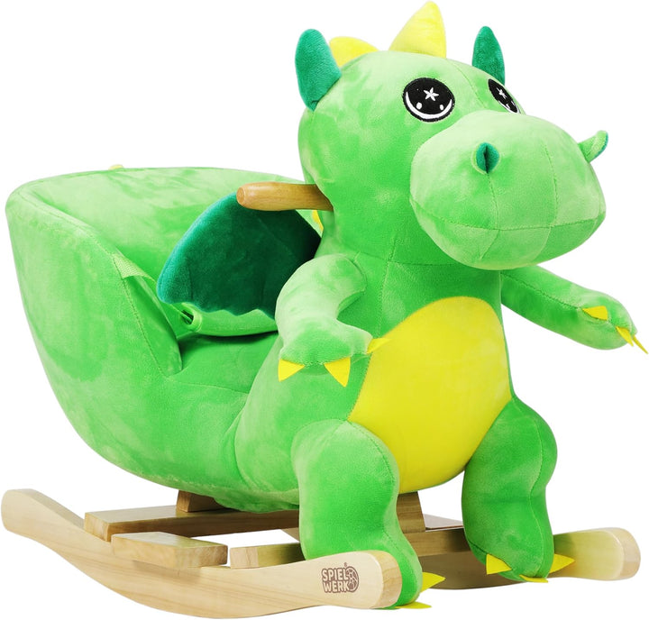 DEUBA® Schaukeldino Schaukeltier Plüsch Schaukel Wippe Pferd Kinder Baby Spielzeug Sound-Geräusche i