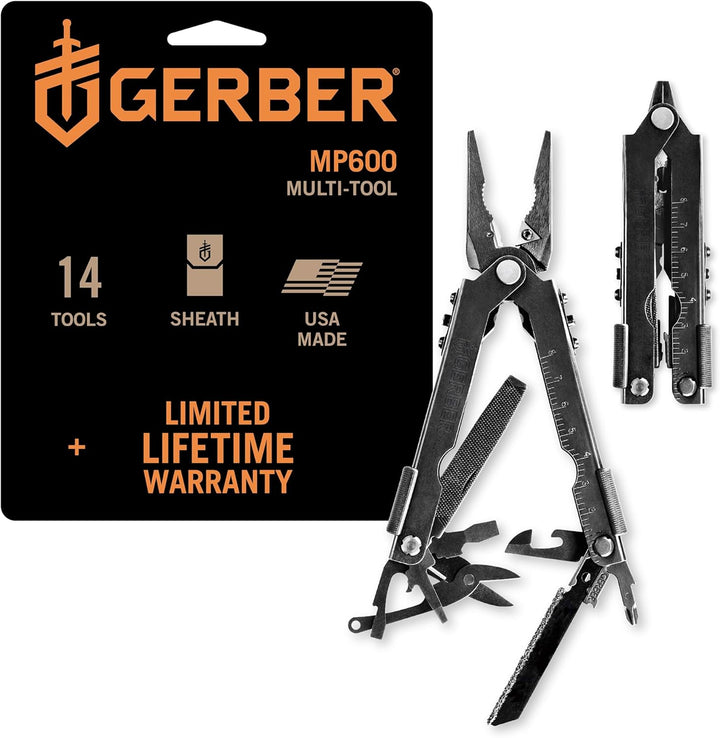 Gerber Multi-Tool ohne Messer mit Nylon-Scheide, Einhandöffnung und 14 Funktionen, MP600 Bladeless,