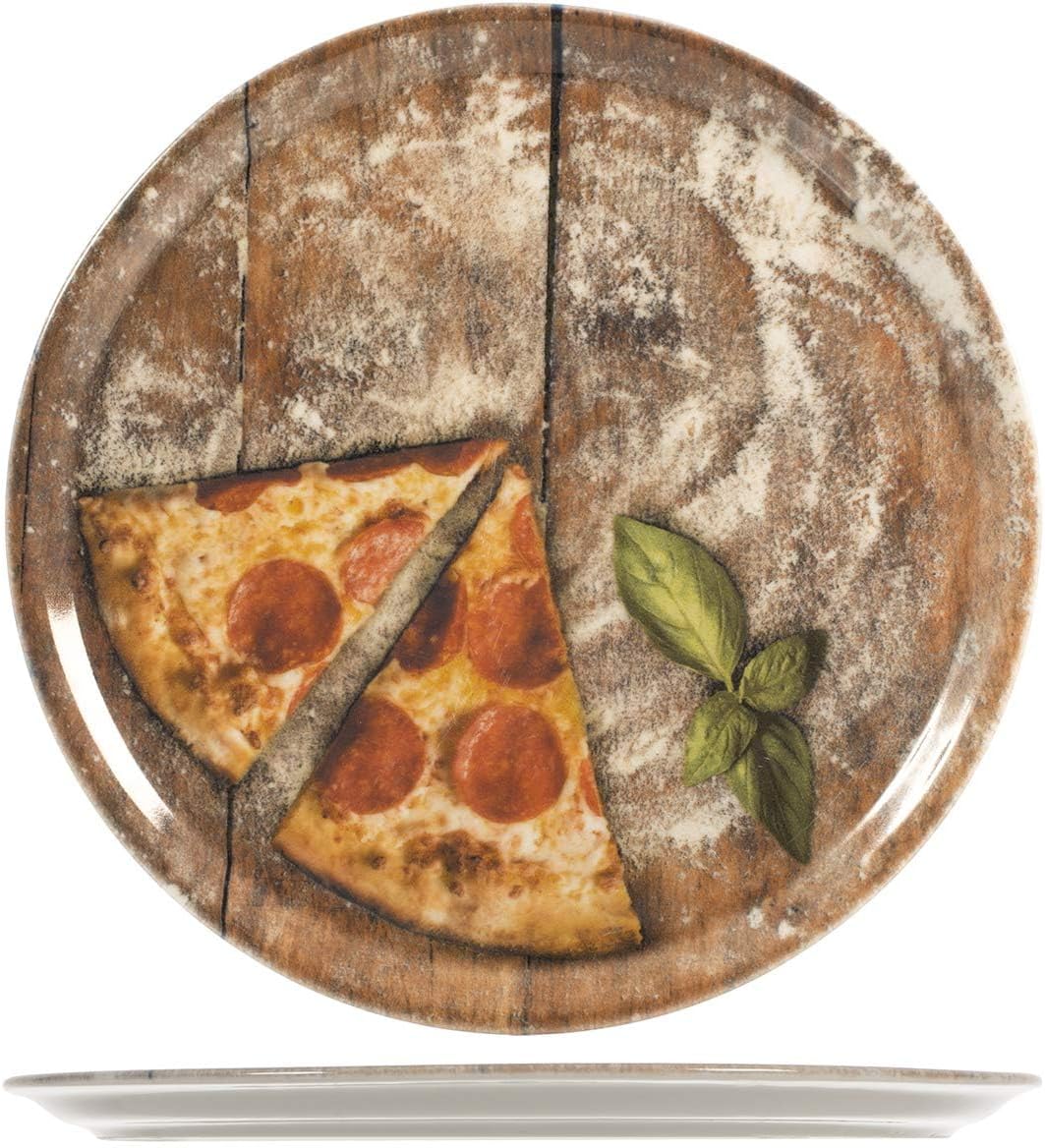 Saturnia 33073 Slice Packung mit 6 Pizzatellern, Porzellan, Sortiert, 33 cm, Mehrfarbig