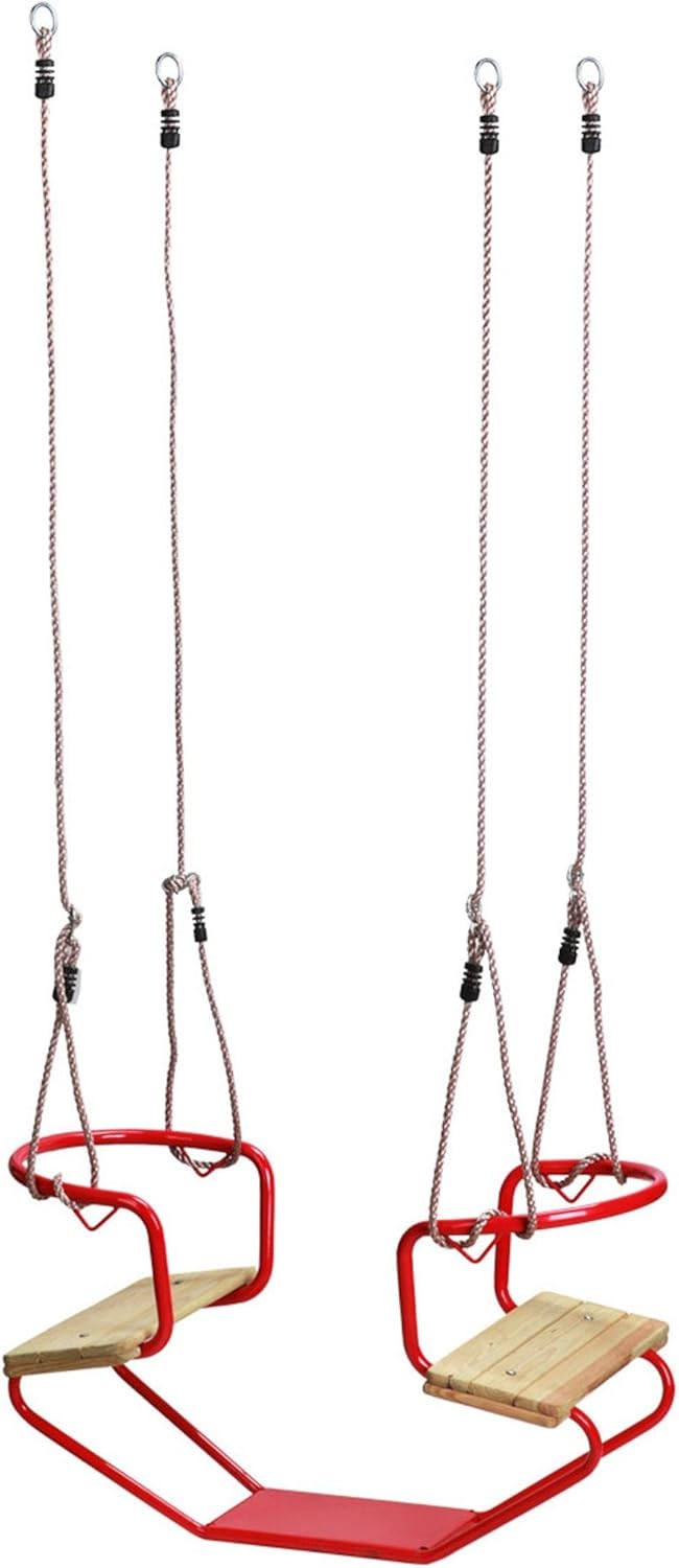 Loggyland Doppelschaukel Schiffsschaukel Schaukel für 2 Kinder (rot), Rot