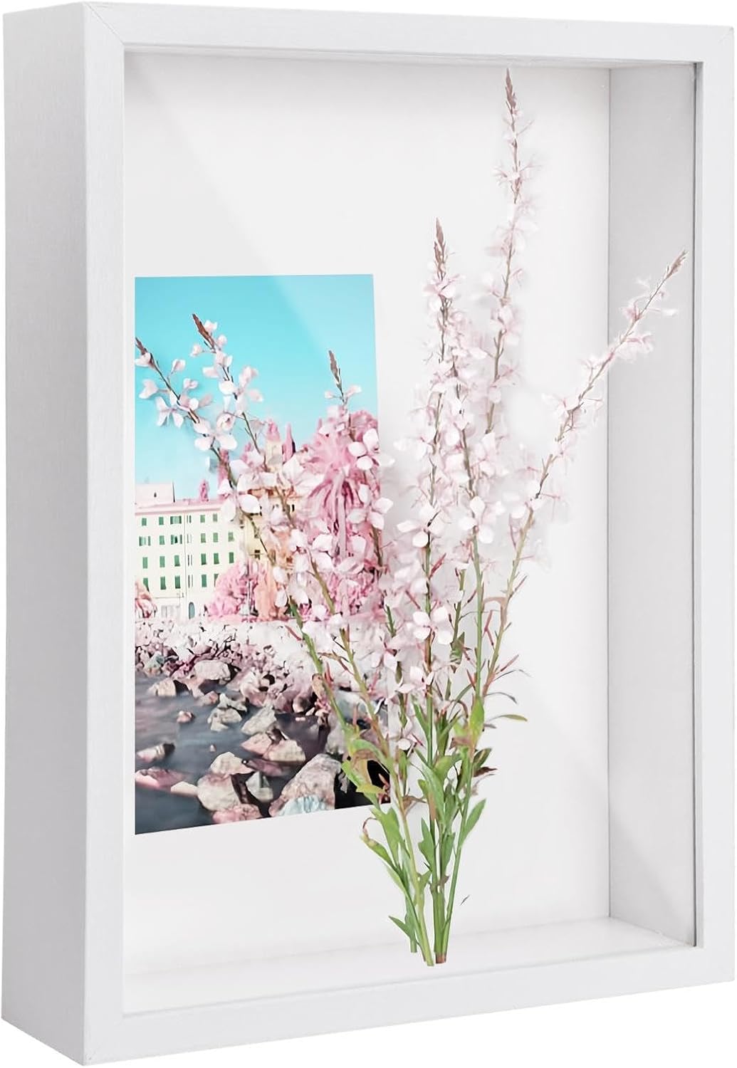 Daelesr 3D Bilderrahmen zum Befüllen A4, Schattenbox Vitrine Rahmen, 3D Tief Objektrahmen mit Transp