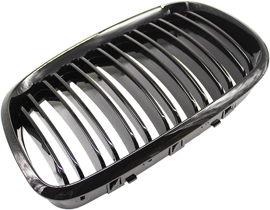 HZTWFC Doppellamelle Schwarz glänzend Vorderseite Racing Nierengitter Sportgrill passend für BMW X5