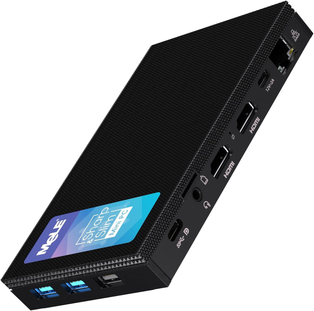 MeLE Quieter4C Lüfterloser Mini PC Windows 11 Pro 16GB DDR4 512GB ROM Micro PC Alder Lake N100(bis z