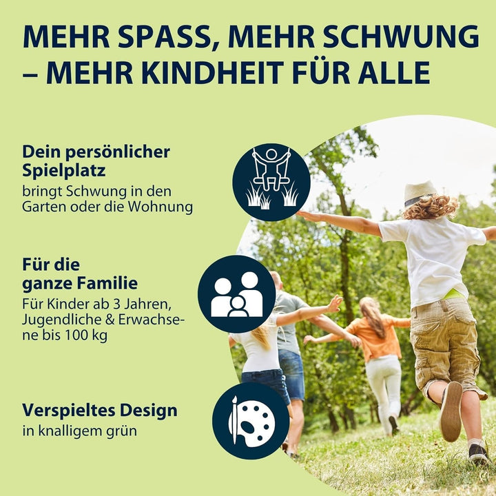 HUDORA Nestschaukel 110 cm, grün - Garten-Schaukel bis 100 kg belastbar - 72156