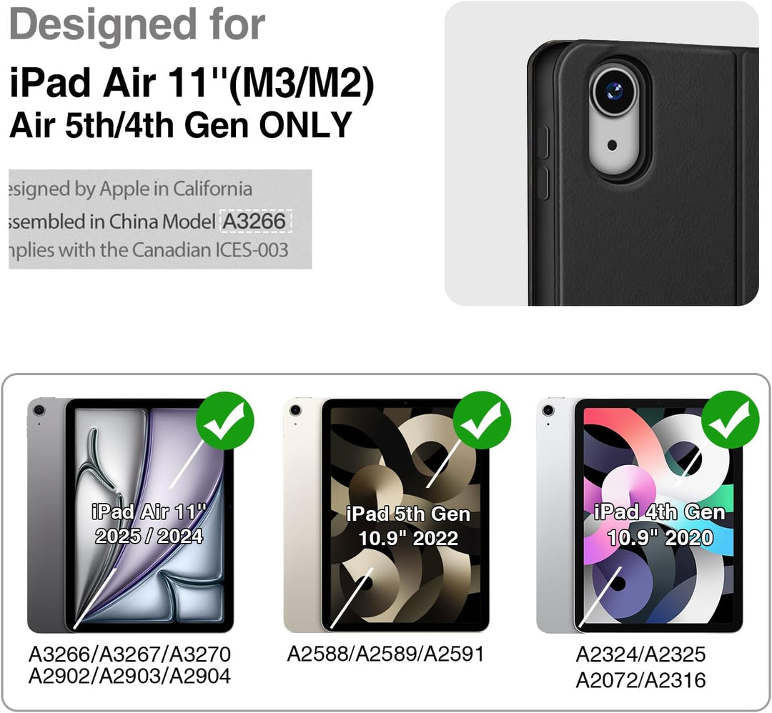 Antbox Leder Hülle iPad Air 2022 5.Generation/iPad Air 2020 4.Gen Hülle iPad 10.9 Zoll mit Stifthalt