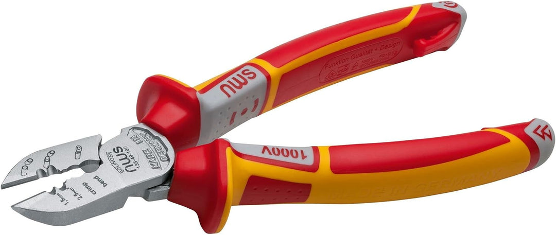 NWS Elektriker-Seitenschneider VDE, 180 mm | mit Abisolierfunktion | Werkzeugstahl, geschmiedet, ölg