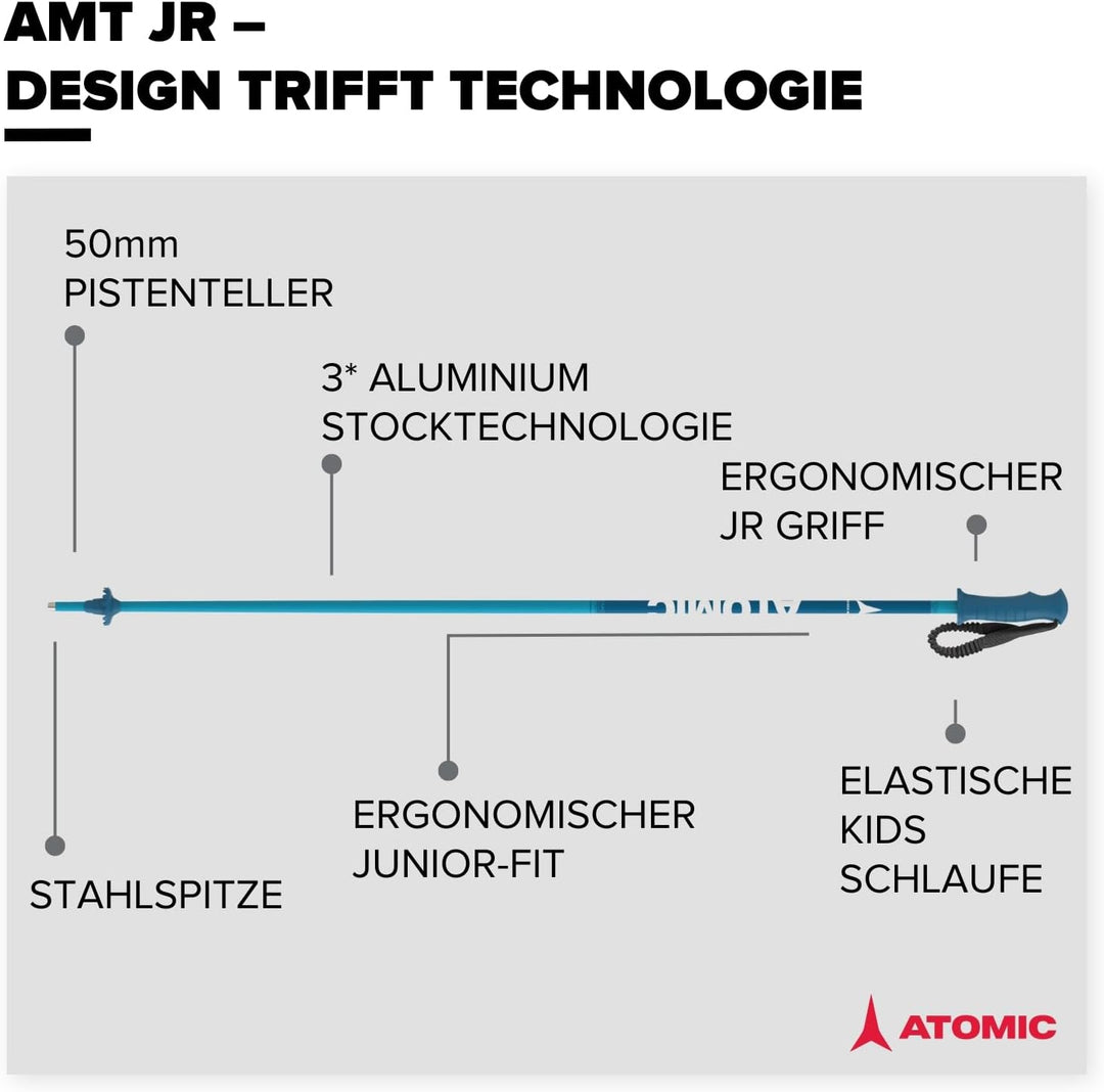 ATOMIC Unisex-Youth Amt Jr Alpine Poles 70 Blue, 70 Blue