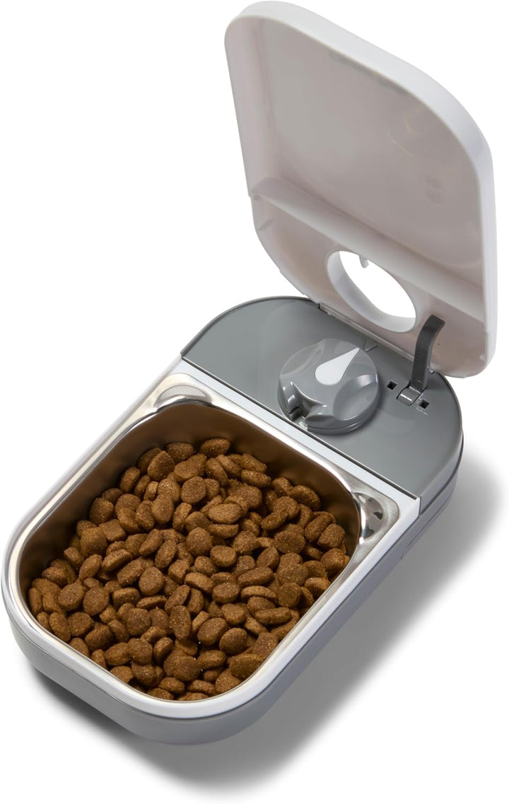 Closer Pets C100 One Meal Automatischer Futterspender für Katzen und kleine Hunde mit Edelstahl-Futt