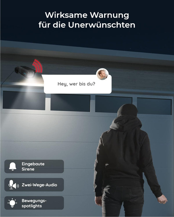Reolink 4K PoE IP Kamera Outdoor mit Personen-/Autoerkennung, 5X optischer Zoom Überwachungskamera A