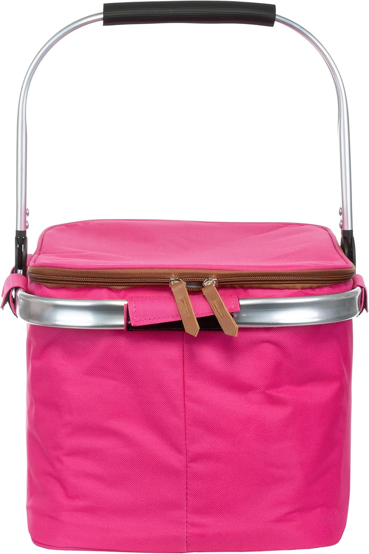 Brandsseller Einkaufskorb 26 Liter Faltbarer Kühlkorb mit Deckel Einkaufstasche Picknickkorb mit Rei