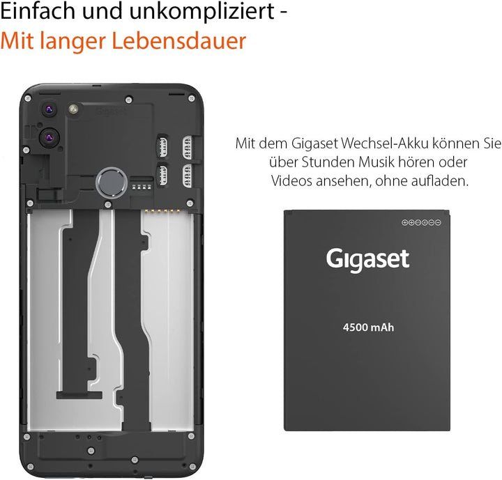 Gigaset Smartphone-Akku - passend für GS5 und GS5 LITE - 4500 mAh - verwendbar als Wechsel- oder Ers