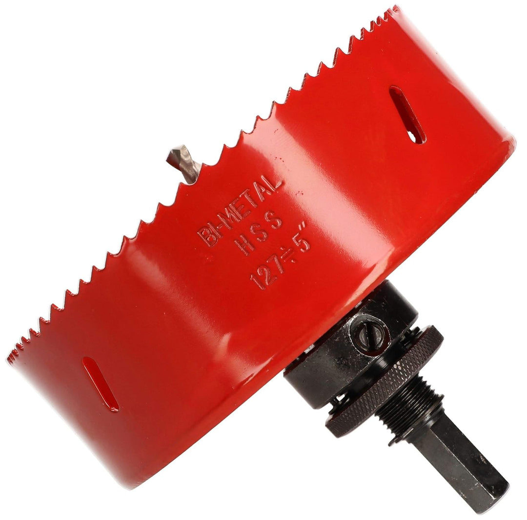 KOTARBAU Lochsäge 127 mm HSS mit Zentrierbohrer Lochfräse Bohrkrone Lochkreissäge Sägekranz für Meta
