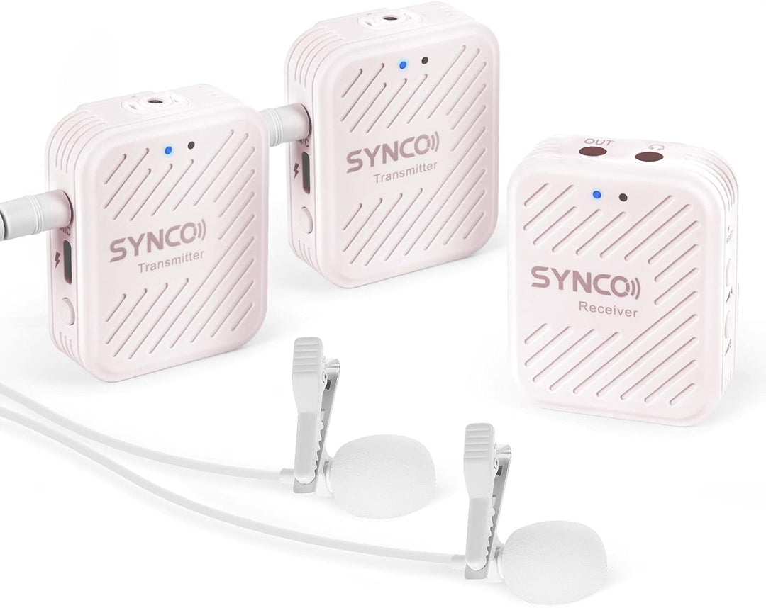 SYNCO Lavalier Funkmikrofon G1(A2), 2,4GHz Kabellos Ansteckmikrofon System, Wireless Microphone Mics