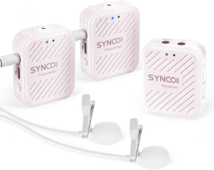 SYNCO Lavalier Funkmikrofon G1(A2), 2,4GHz Kabellos Ansteckmikrofon System, Wireless Microphone Mics