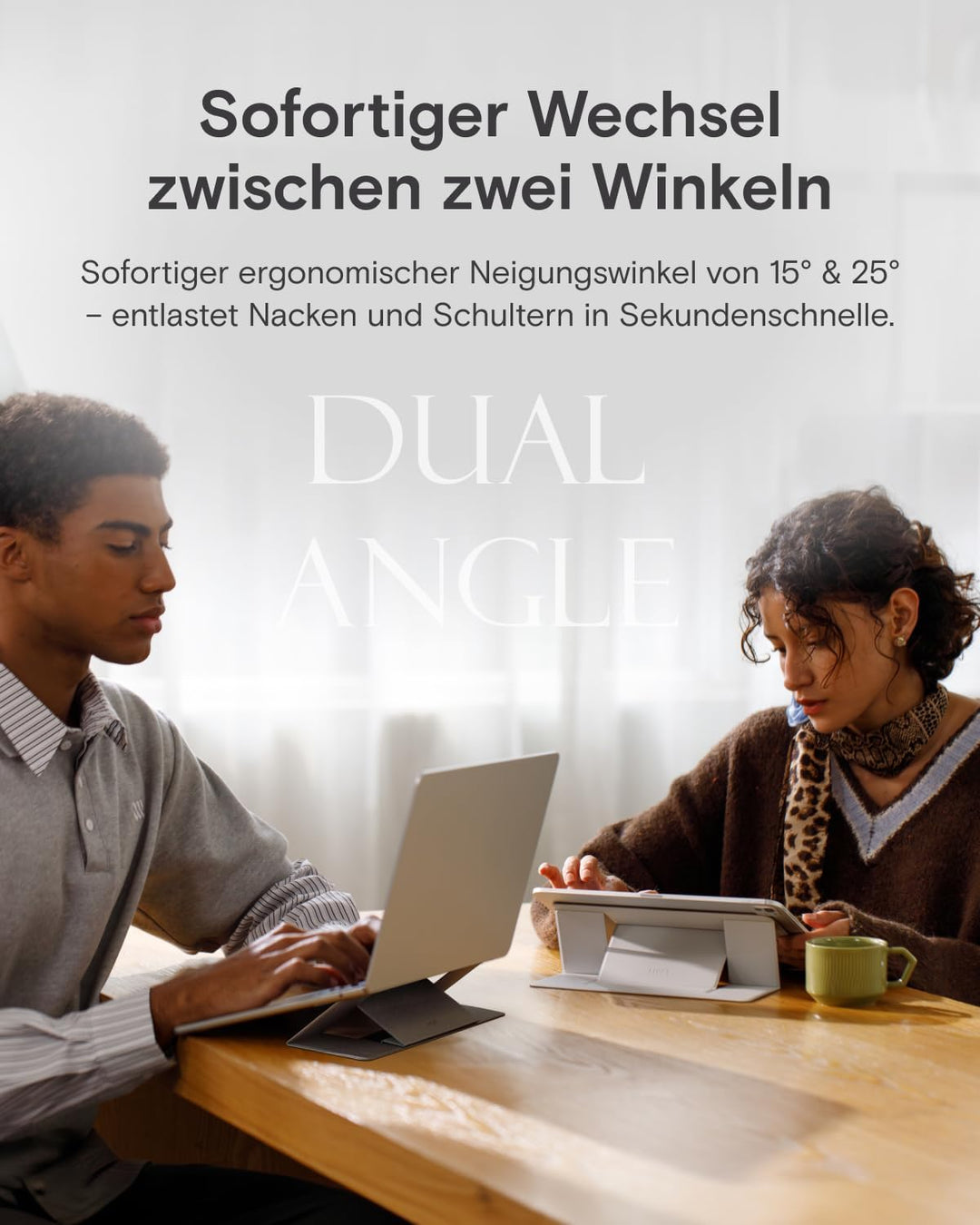 MOFT Laptop Ständer, Faltbarer Notebookständer mit 2 verstellbaren Winkeln, Tragbarer Universeller N