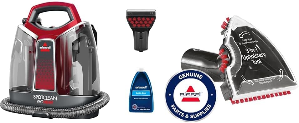 BISSELL 36988 SpotClean ProHeat Flecken-Reinigungsgerät + 3-in-1 Stufen-und Polster-Aufsatz für alle