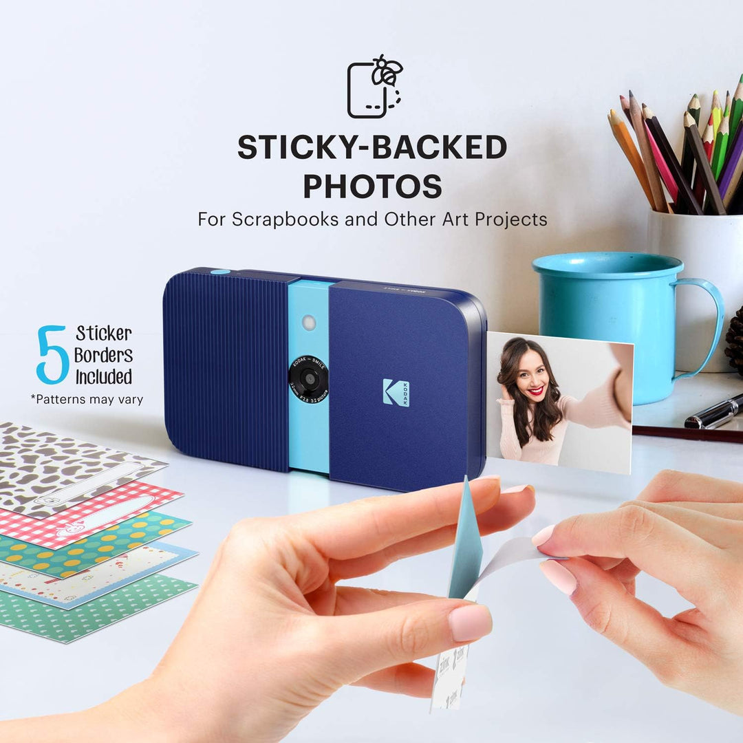 KODAK Smile Digital Sofortbildkamera mit 2x3 ZINK Drucker - HD-Qualität - 10MP, LCD Display, Micro S
