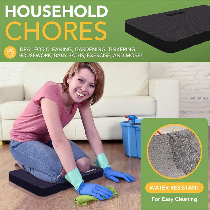 BLOSTM Extra Dicker Garten Kniekissen - Grosser Schwarzer Schaumstoff-Kniebrett, Wasserabweisender K