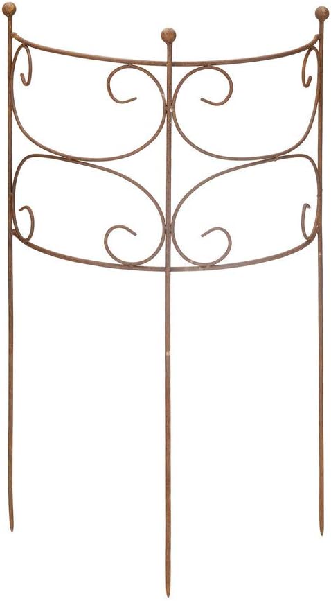 ecosoul Rankgitter Rankhilfe Staudenhalter Strauchhalter halbrund Rankgerüst Metall Eisen Rost Deko