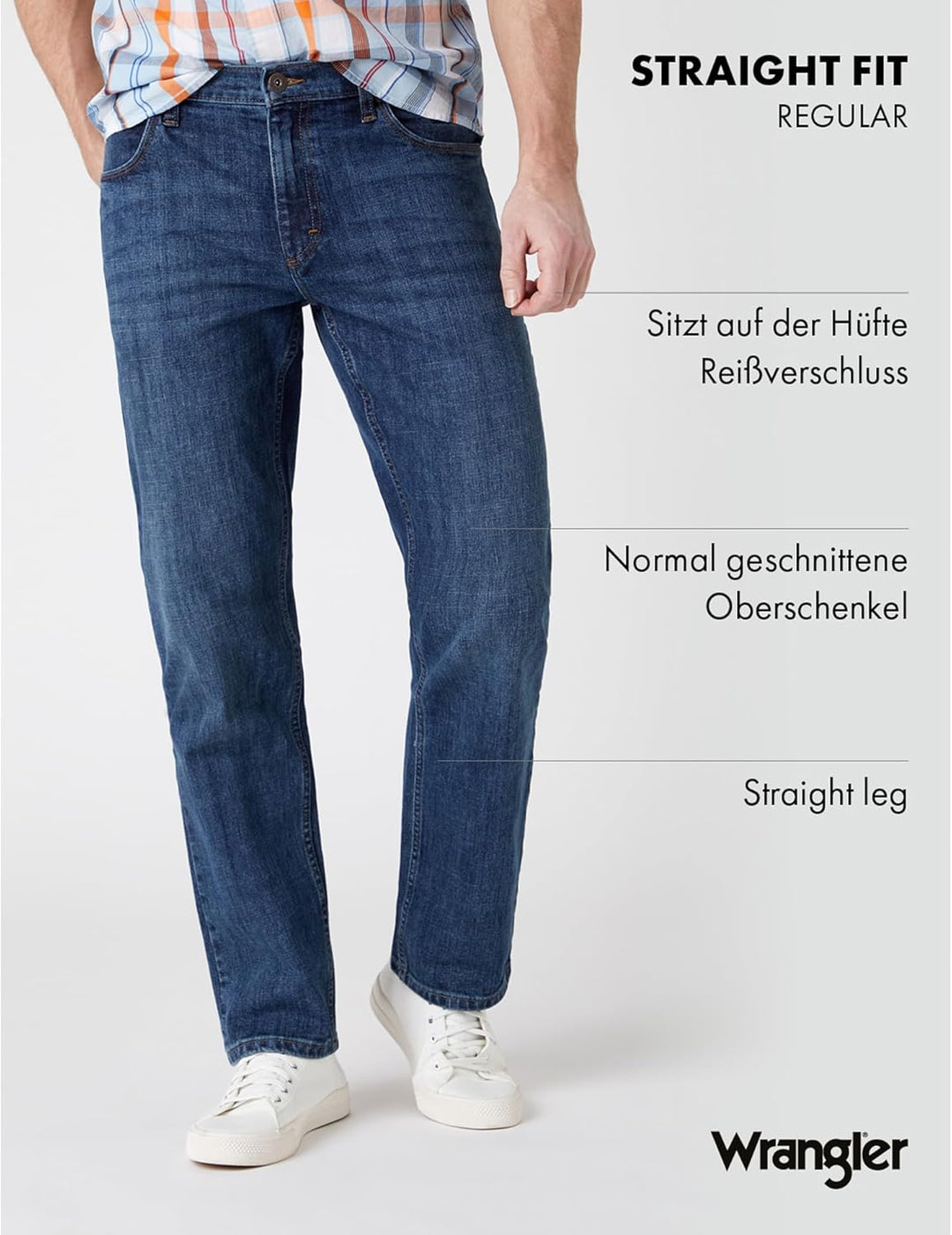 Wrangler Herren Authentic Regular Jeans 33W / 34L Blau (Authentic Blue), 33W / 34L Blau (Authentic B