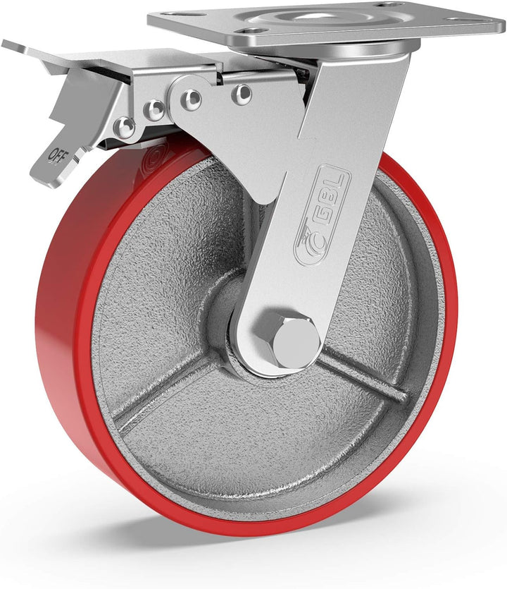 GBL - 4 Möbelrollen 150mm 1280KG Transportrollen Werkbank Lenkrollen ohne Bremse Schwerlastrollen Ro