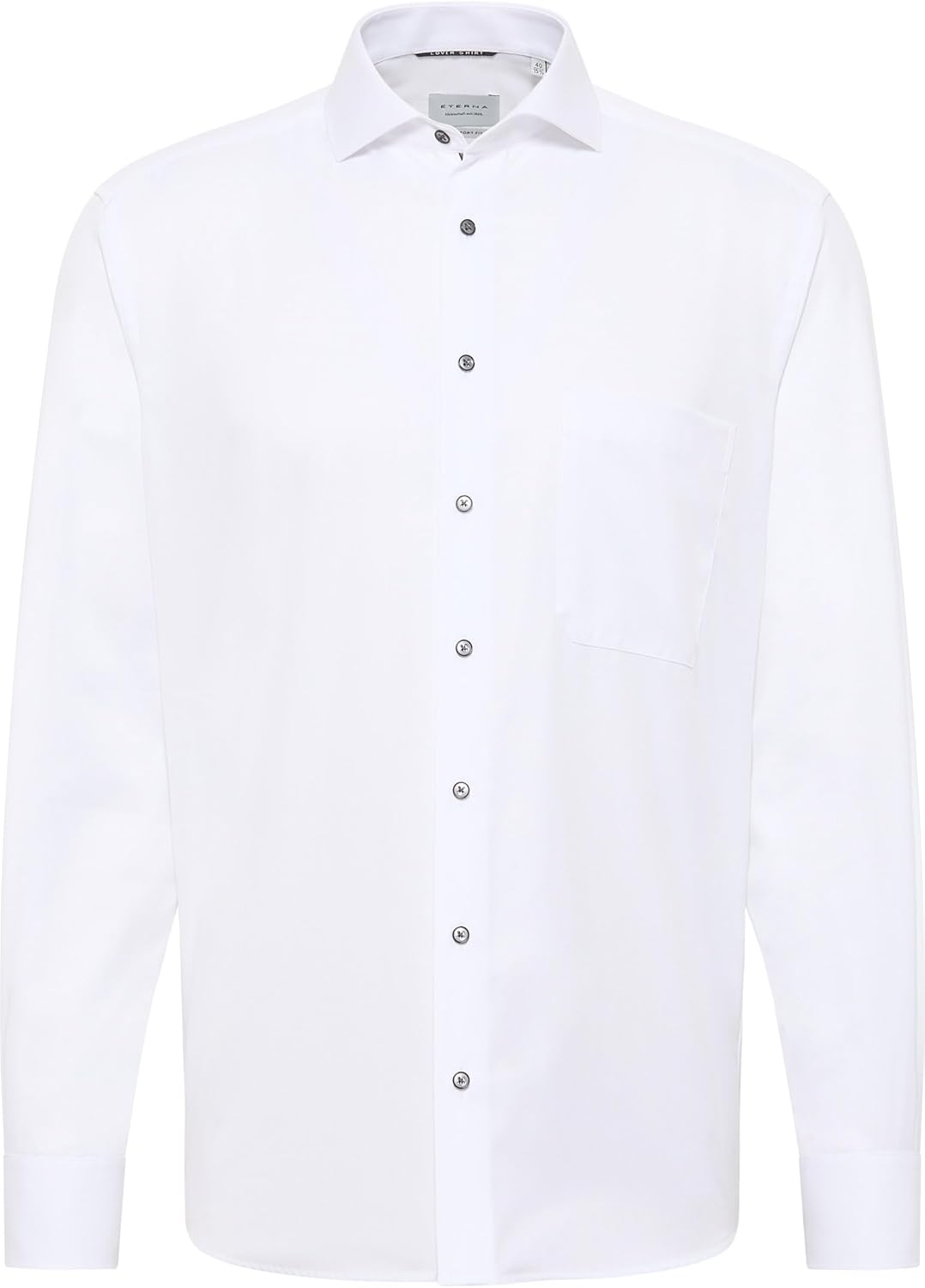 ETERNA Herren bedrucktes Twill-Hemd Comfort FIT 43 Weiss 02, 43 Weiss 02