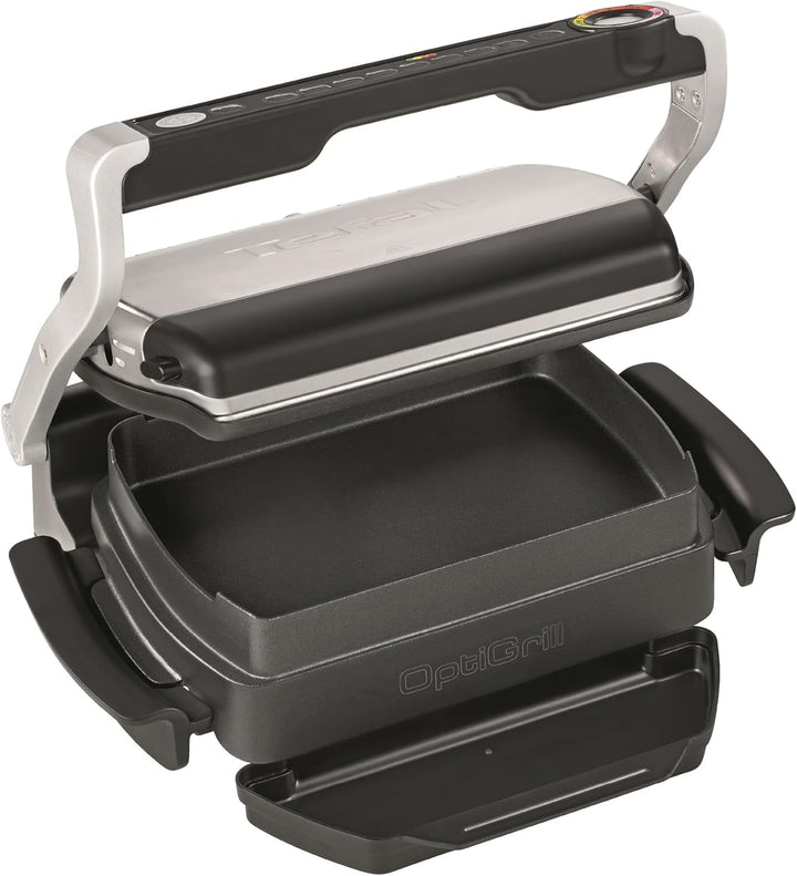 Tefal GC714D OptiGrill+ Kontaktgrill mit Backschale | 2000 Watt | 6 voreingestellte Programme | Auft