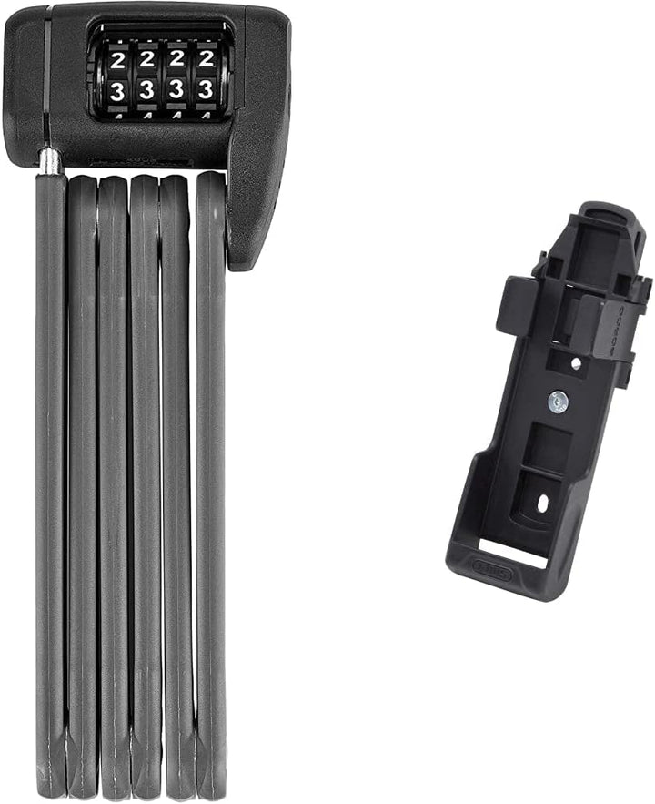 ABUS Faltschloss Bordo Lite 6055C & Fahrradschloss Halterung SH 6000 Bordo - zum Transport von Falts