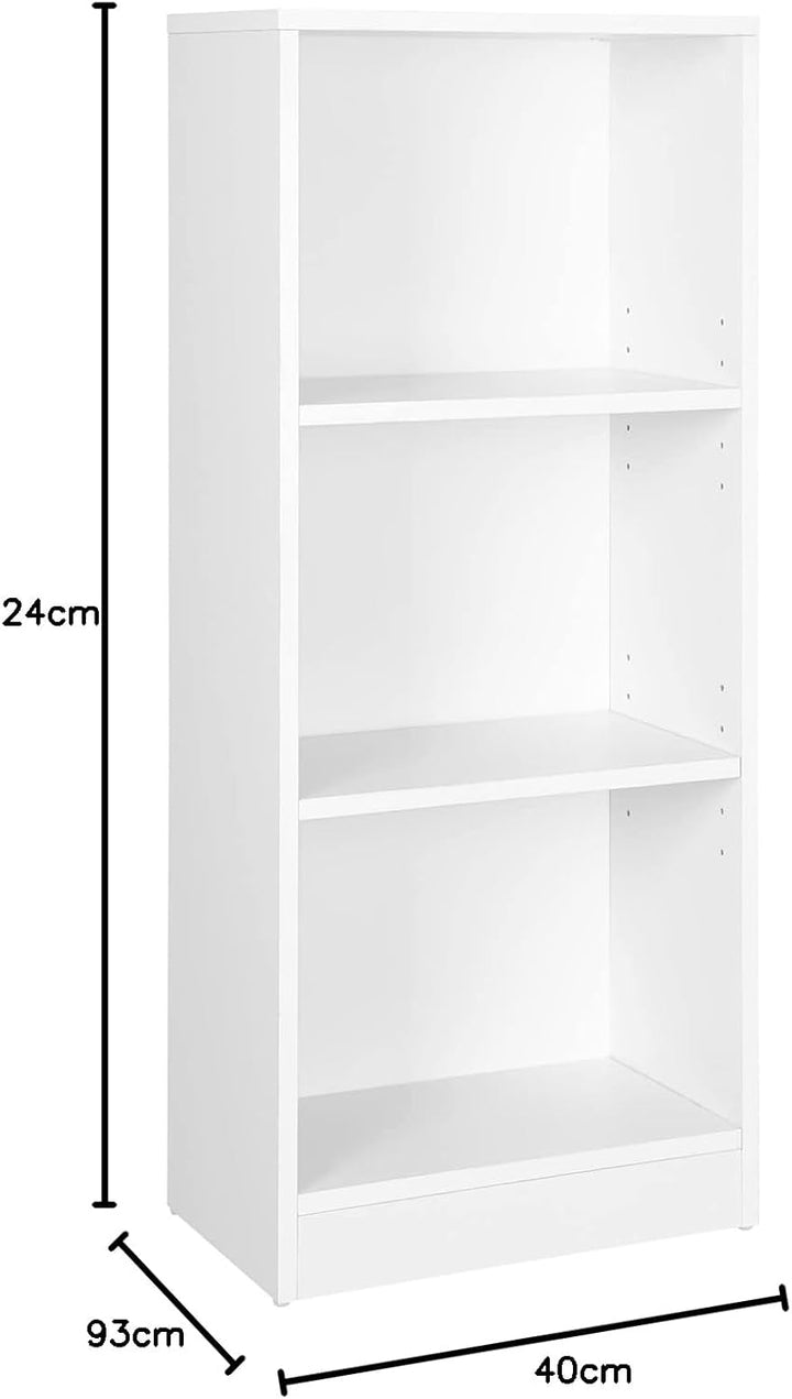 VASAGLE Bücherregal, Regal mit 3 Fächern, Standregal, mit höhenverstellbaren Ablagen, für Wohnzimmer