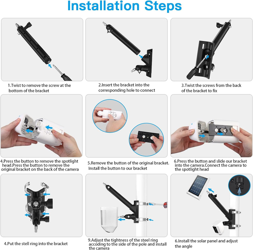 2-in-1 Universal Wasserleitung Stahlrohr Festbügel für Spotlight Kamera Plus, Spotlight Kamera Pro,