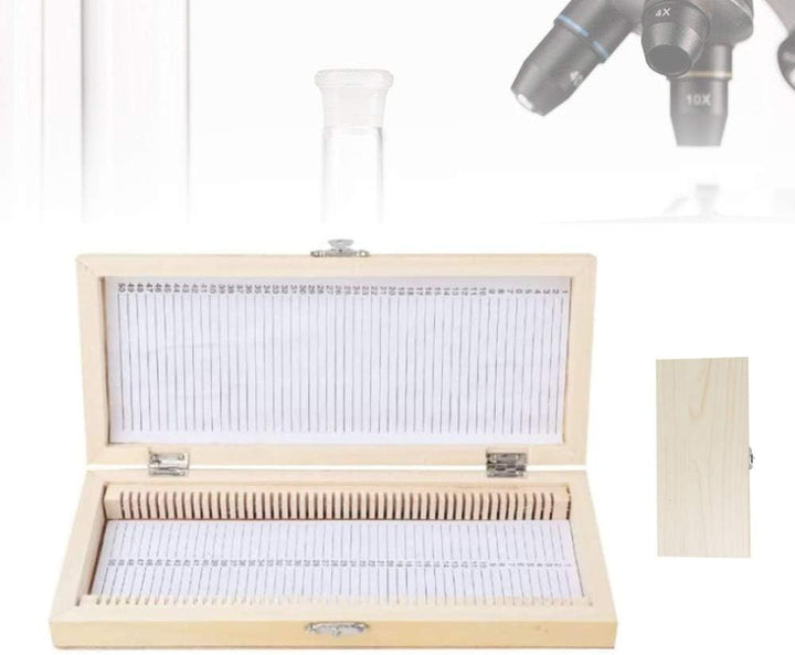 Aufbewahrungsbox für Holzdias zum Platzieren vorbereiteter Objektträger, Metallschnalle Pure Solid W